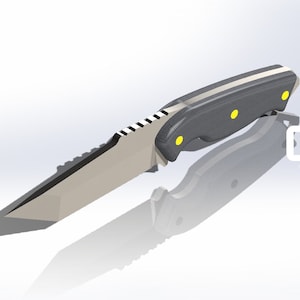 Hunting Knife Template CYH002 ready for cutout, laser plasma cutting, knife making, template,  vectorel, dwg, dxf, stl, ai