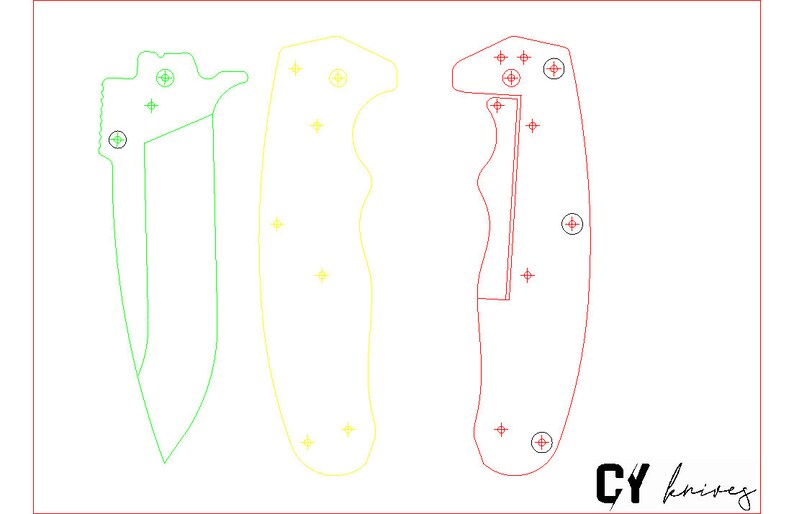 EDC Folding Knife Pattern Ready for Cutout Laser Plasma Etsy