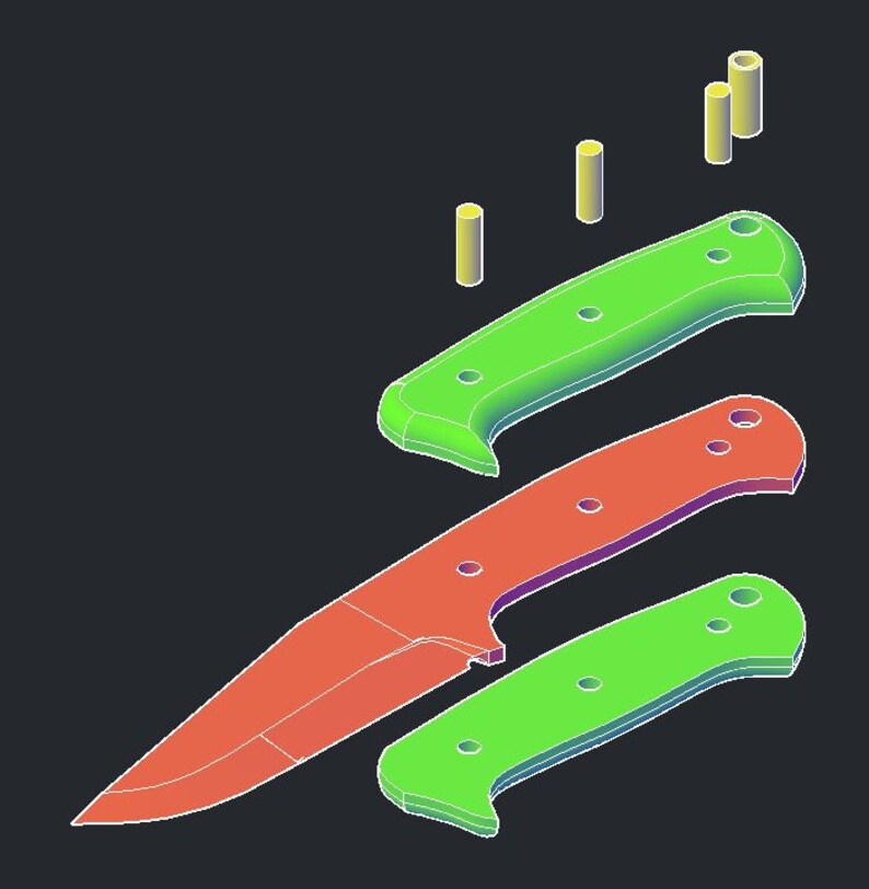 Bushcraft Knife Template NP Ready for Cutout, Laser Cutting, Plasma