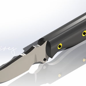 Bushcraft Knife Template CY001 ready for cutout, laser plasma cutting, knife making, template,  vectorel, dwg, dxf, stl, ai