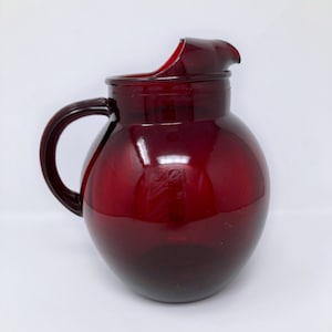 Anchor Hocking Royal Ruby Upright Pitcher | Antique Ruby Red Pitcher