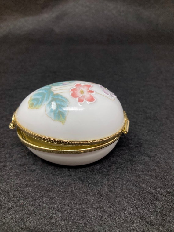 Antique Porcelain Enameled Hand Painted Egg Trink… - image 5