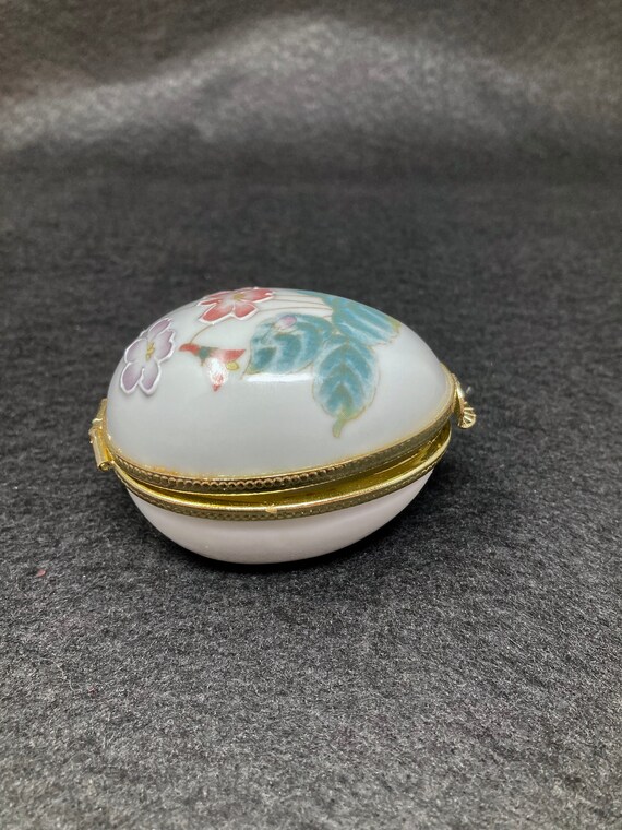Antique Porcelain Enameled Hand Painted Egg Trink… - image 3