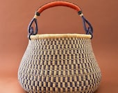 Ghana Extra Large Natural Navy Pot Basket