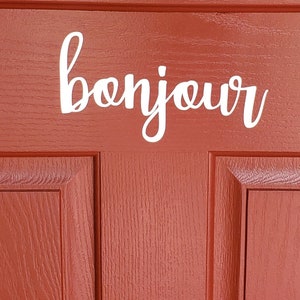 vinyl bonjour welcome door sign, classroom decor, French classroom decor
