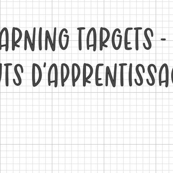 learning targets, vinyl classroom, buts d'apprentissage, French decor, French classroom vinyl