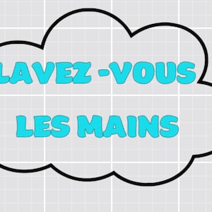 vinyl classroom decor, wash your hands, French classroom saying, classroom vinyl
