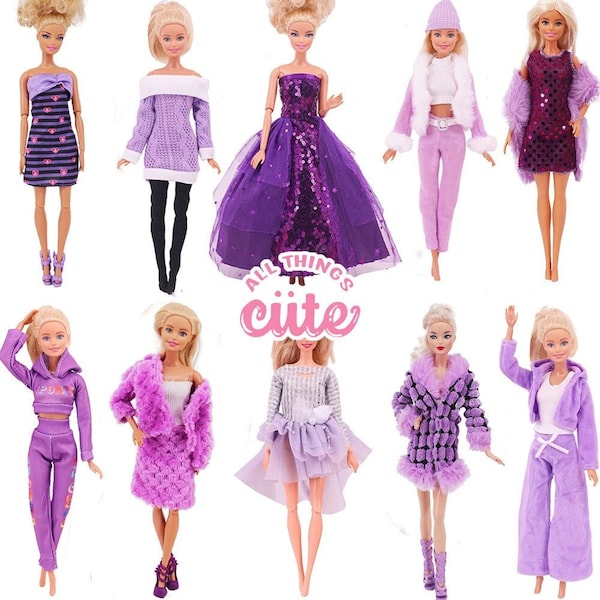 Barbi3 dress doll clothing Barbi3 purple dress doll outfit handmade dress outfit Barbi3 coat purple skirt Barbi3 doll pajama pink dress hot