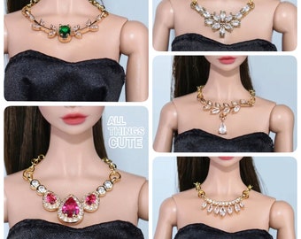 1/6 Barbi3 doll jewelry doll necklace pendant barbie accessories blythe jewelry monster high pullip 30 cm doll jewelry fancy diamond earrings