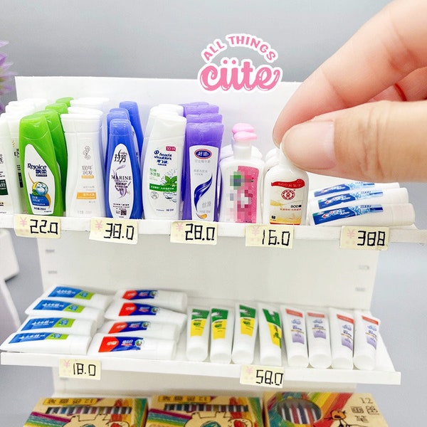 1:12 dollhouse miniature shampoo miniature toothpaste supermarket Barbie dollhouse furniture miniature accessories toothpaste earrings bjd