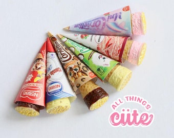 1:6 Dollhouse miniature croissant Nestle mini brands miniature food miniature ice cream miniature popsicle ice cream charms food earrings