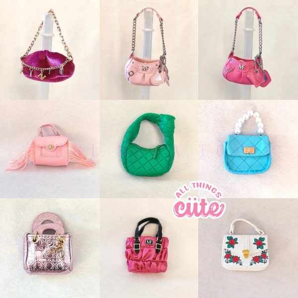 Barbie vêtements sac miniature sac à main RÉALISTE vêtements de poupée faits à la main Rainbow High rose Poppy Parker accessoires sac fantaisie sac à dos de poupée