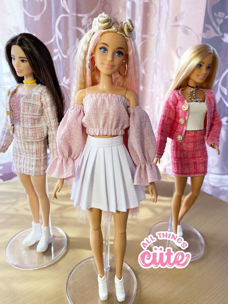 Barbi3 outfit doll clothing Rainbow High casual outfit Blythe doll dress handmade outfit 30 cm dolls BJD clothing miniatures Barbi3 miniskirt image 8