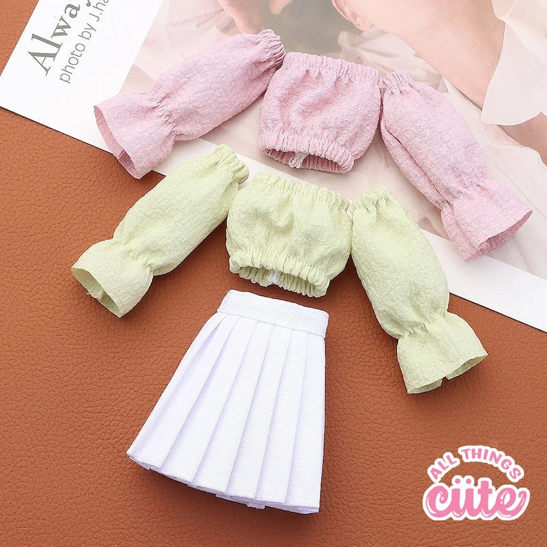 Barbi3 outfit doll clothing Rainbow High casual outfit Blythe doll dress handmade outfit 30 cm dolls BJD clothing miniatures Barbi3 miniskirt image 1