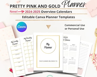 Canva Planner 17 Templates for Journal, Canva Planner Editable Bundle, Commercial Use or Personal Use