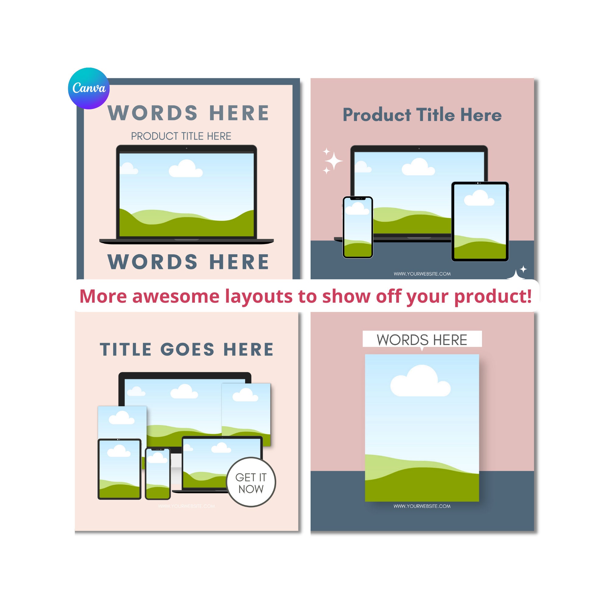 Etsy Product Listing Template, Printable Mockup Templates, Listing