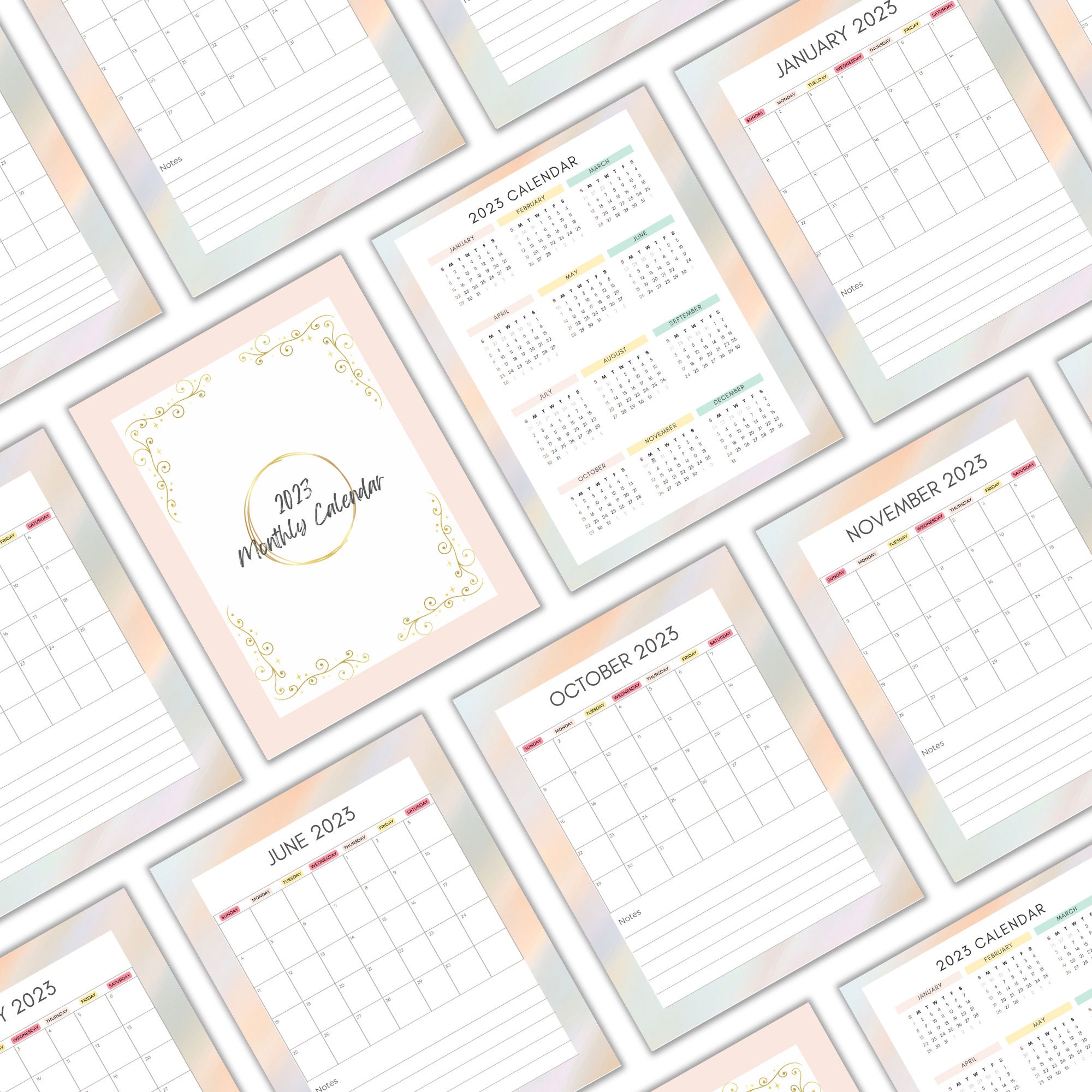 Canva Printable 2023 Calendar Template Canva Calendar - Etsy