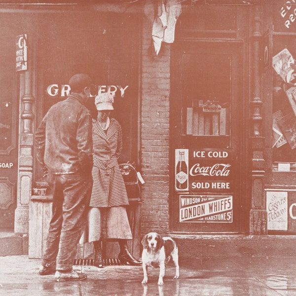 Vintage Sepia Tone Nostalgic Art Print -Old Store Front - Coke Sign c. 1903