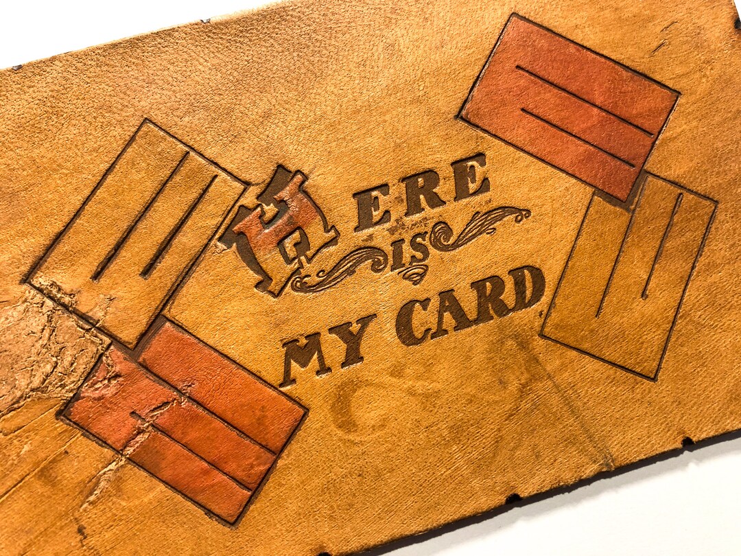 Here is My Card Antique Leather Postcard for All Occasions Etsy