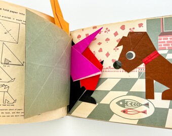 1960 Japanese "Origami Land" by Tatsuo Miyawaki Original Vintage Children's Activity Book of Paper Folding, Animal Designs