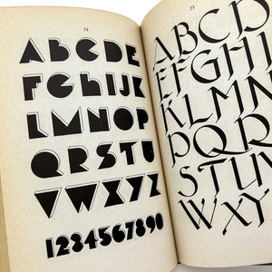 Russell "124 Types of Lettering" 1940s alphabet specimens for graphic design, lettering, typography, calligraphy and written arts - Vintage