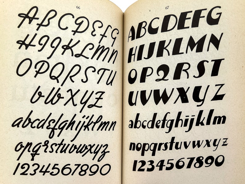 Russell 124 Types of Lettering 1940s Alphabet Specimens for Graphic ...