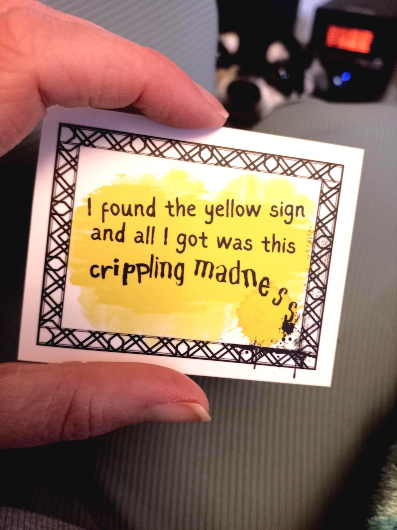 Yellow Sign Sticker | Lovecraft Chambers Horror Classic | Funny Decal for Nerds image 1