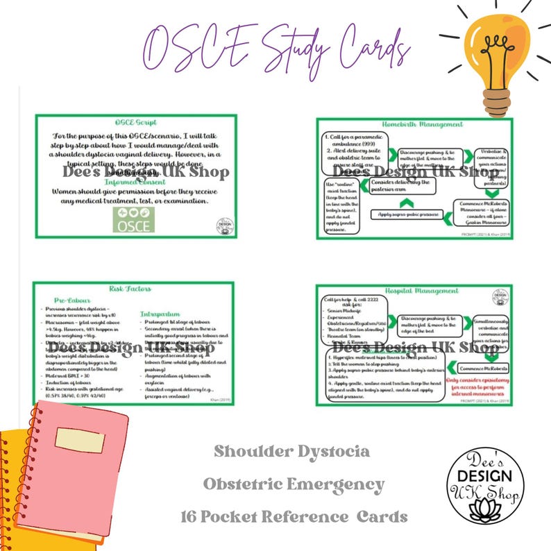 Osce Card Emergency Obstetric Flashcards: Midwifery OSCE Study Guide - Etsy UK
