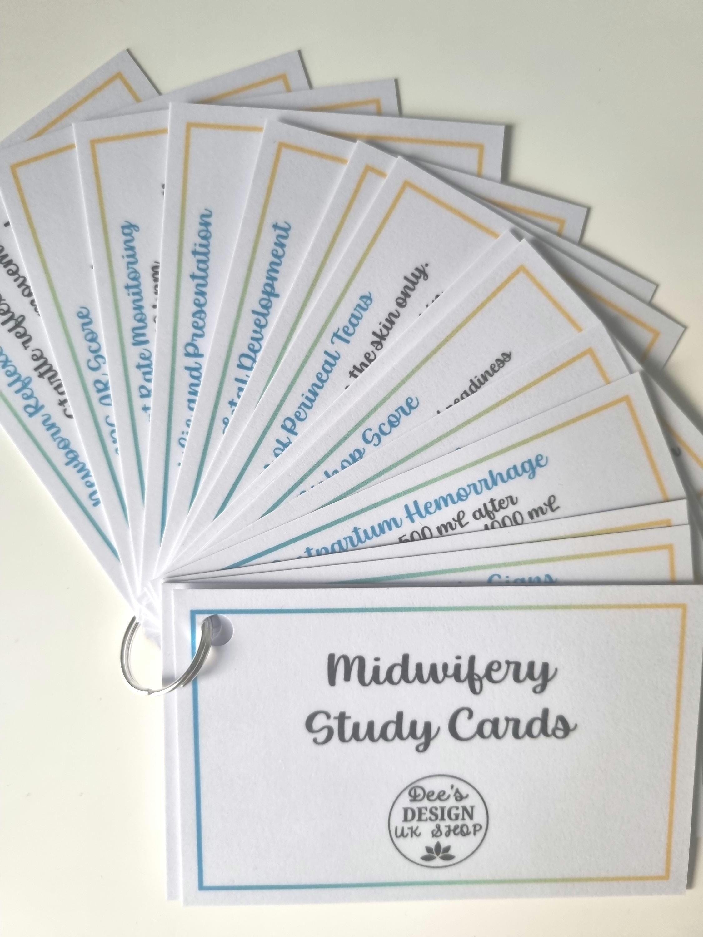 Midwifery Study Cards: Pregnancy, Labour & Newborn Guide