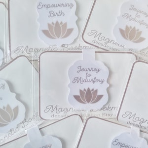 MAGNETISCHE VROEDVROUWENBOEKMARK Bloemdessin, cadeau boekenliefhebber, notebookaccessoire, student verloskundige, bladwijzerclip, magnetische paginamarkering