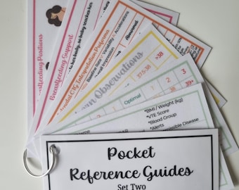 Midwifery Pocket Reference Cards: Maternity & Neonatal Guides Set 2