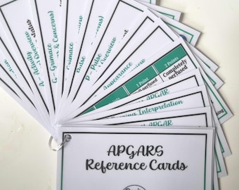APGAR Reference Cards: Midwifery Student Pocket Guides