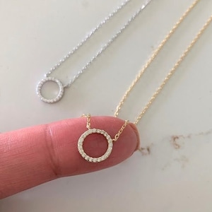 Hollow Disc Necklace | Hollow Disc Necklace | Gold Circle | Gold Necklace | Silver Circle Necklace | Hollow Disc | Disc Chain