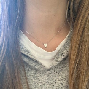 Handmade Sterling Silver Heart Necklace: Dainty 8MM Pendant