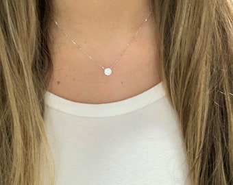 Pave Disc Necklace - Etsy