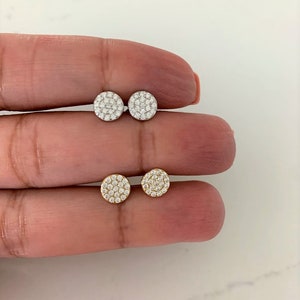 7MM PAVE Stud Earrings | CZ Earrings | Gold and Silver CZ Earrings | 7MM Round Pave Earrings | Gifts for Her