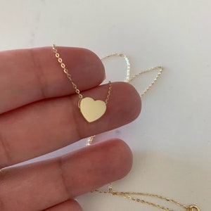 14K Yellow Gold Heart Necklace with 16&quot;+2&quot; chain