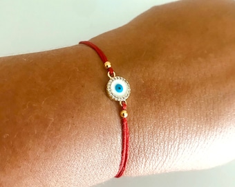 Evil Eye Red String Bracelet | Gold Evil Eye Red String Bracelet| Silver Charm Bracelet |Guardian Angel Bracelet|Kabbalah Red Bracelet