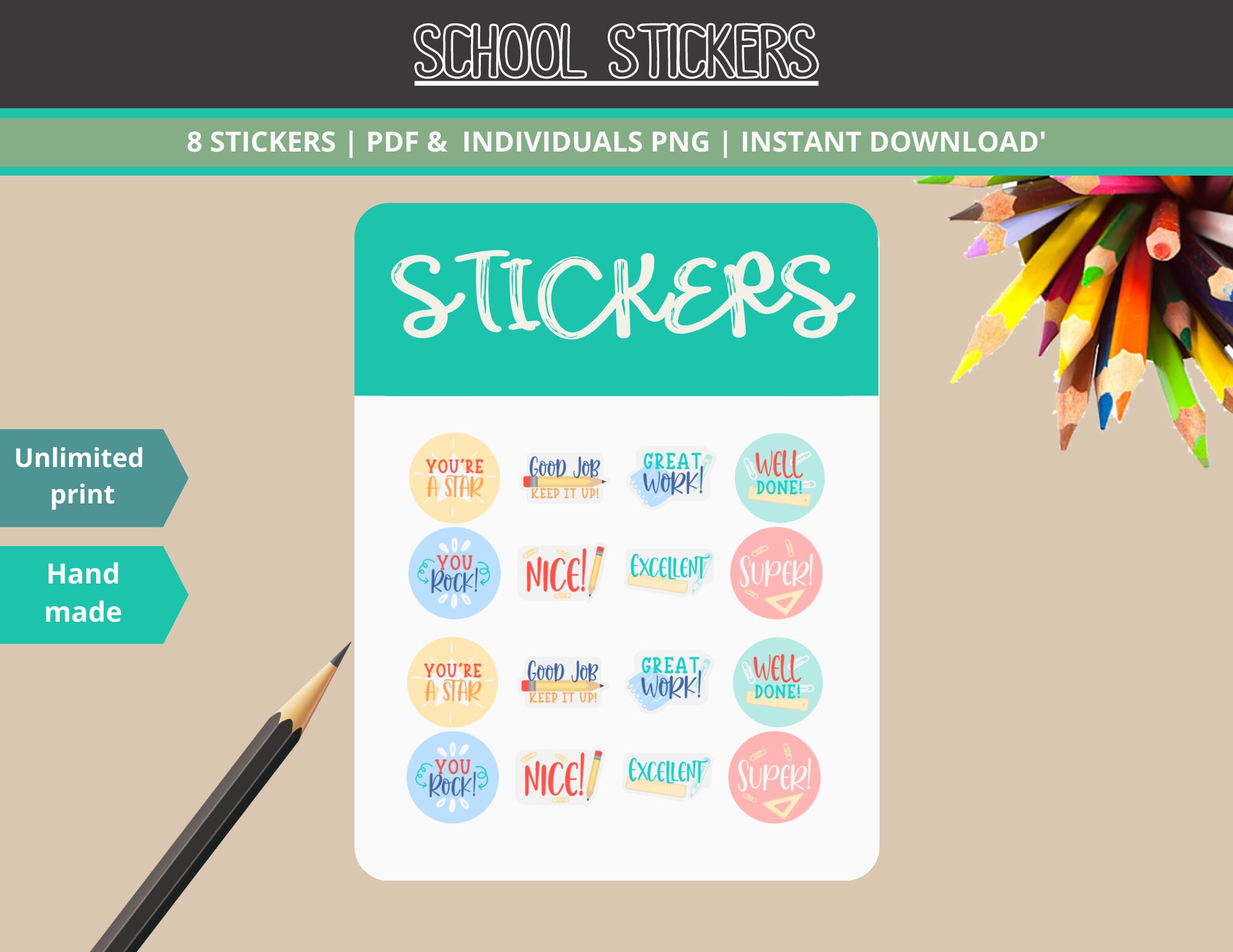 Teacher Quotes Stickers School digital Stickers for digital Etsy