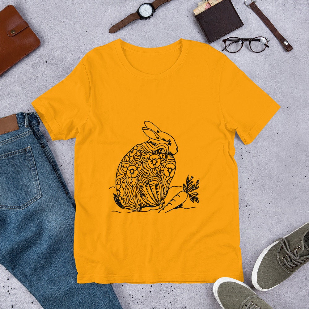 Rabbit Round Neck Short Sleeve T-Shirt