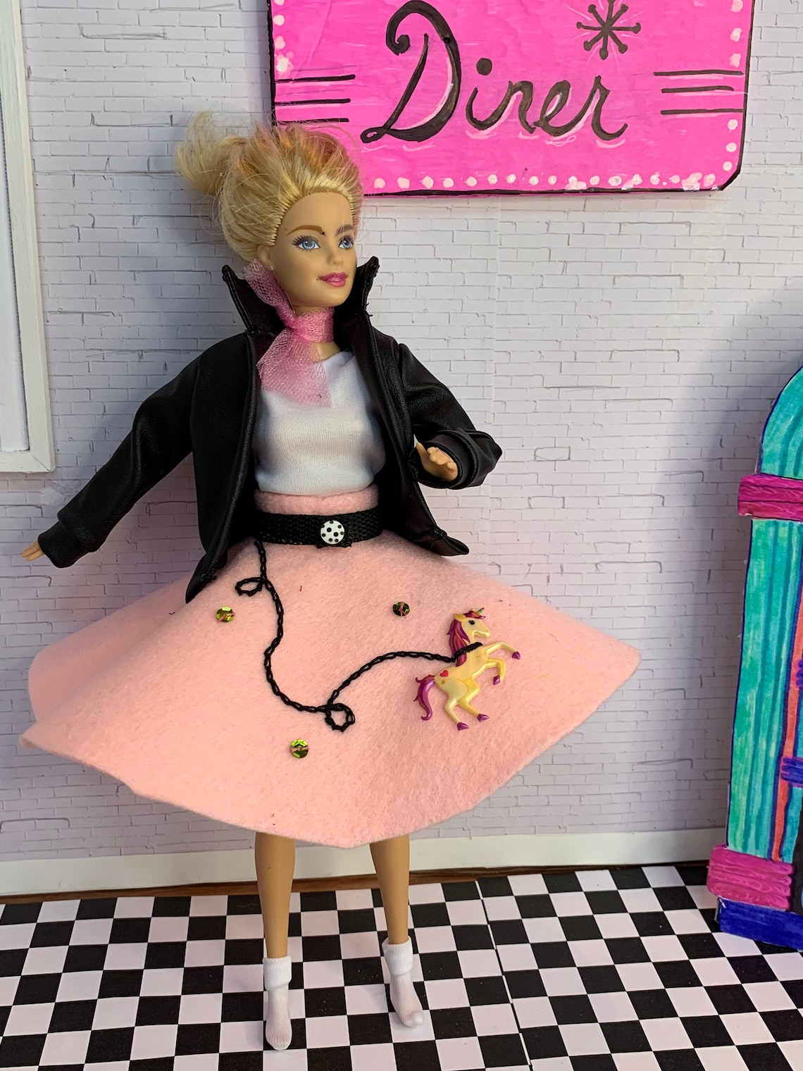 Handmade Custom Poodle Skirt Barbie Costume 50s Style | Etsy