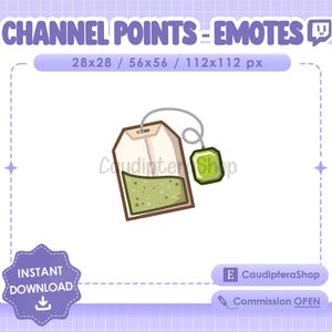 Channel Point / Emote Twitch tea - tea - Discord - chill - cozy - Stream - Streamer - Kawaii - Cute