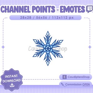 Channel Point / Snowflake Twitch Emote 2 - Snowflake - Discord - Streamer - Christmas - Christmas - Hiver - Winter - Kawaii - Cute