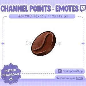 Channel Point / Emote Twitch coffee bean - coffee - Discord - Stream - Streamer