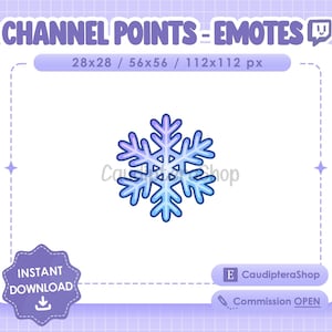 Channel Point / Snowflake Twitch Emote 1 - Snowflake - Discord - Streamer - Noël - Christmas - Hiver - Winter - Kawaii - Cute