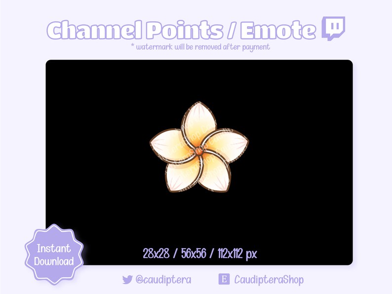 Channel Point / Emote Twitch Hawaiian Flower Plumeria Flower Discord