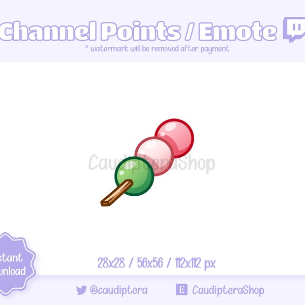 Channel Point / Emote Twitch Dango - Japan - Discord - Stream - Streamer - Kawaii