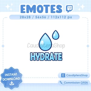 Emote Twitch / Discord - Hydrate - Water - Drink