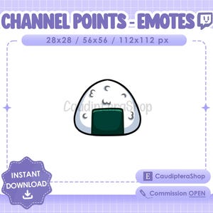 Channel Point / Twitch Emote Onigiri - Food - Japan - Japanese - Discord - Stream - Streamer