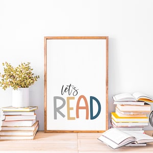 Let's Read Printable Art | Modern Art | Printable Quotes | Nursery ...
